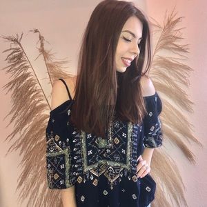 Ecote Boho Open Shoulder Top